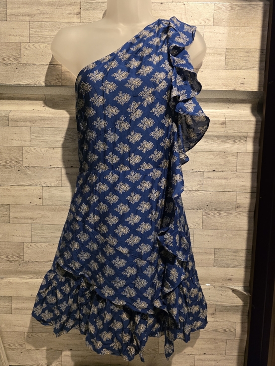 Joie Dresses & Skirts - Joie Navy One-Shoulder Ruffle Dress